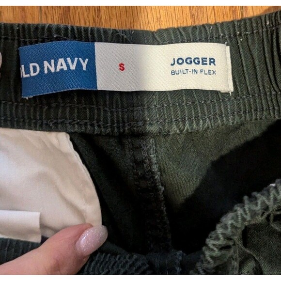 Bundle of 2 - Black Linen Blend & Green Cotton Blend Pull On Jogger Shorts - Picture 3 of 9